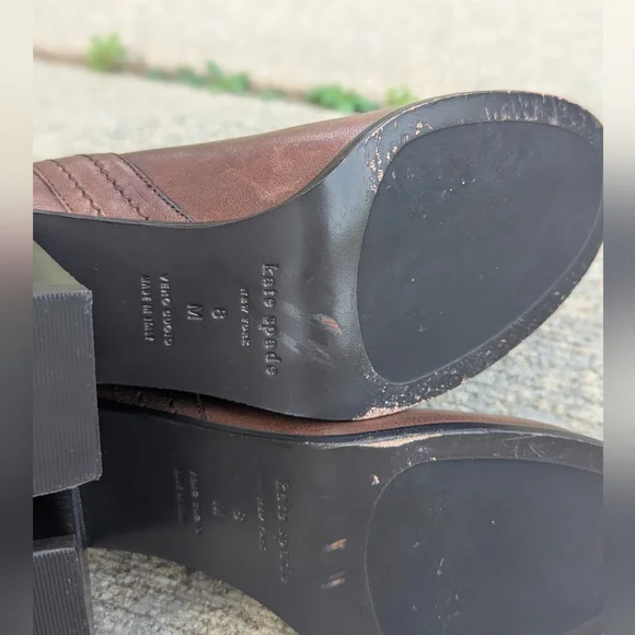 Brown Leather Ankle Boots kate spade new york Women's Baise Boot 8 - Picture 8 of 10